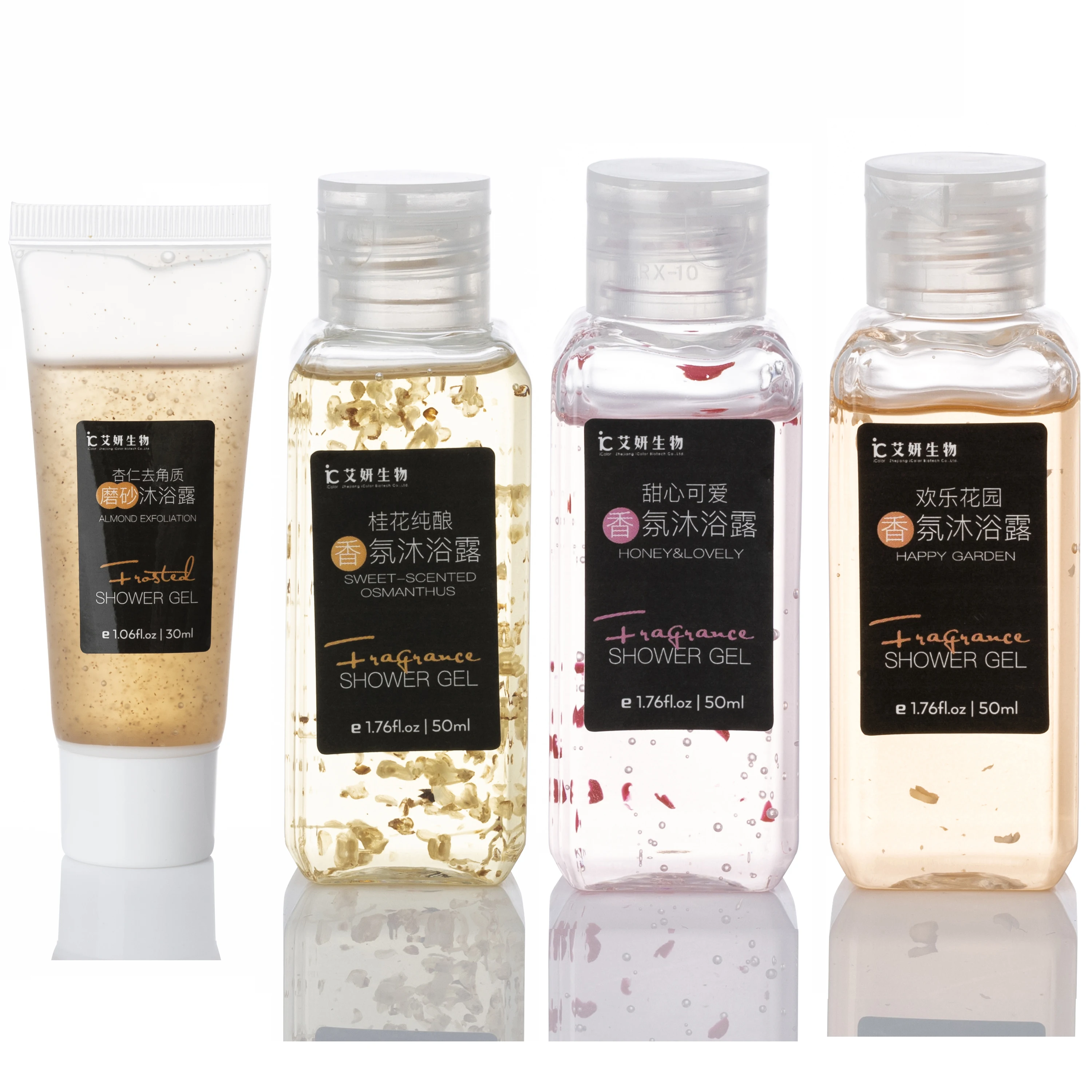 
50ml Private Label Travel Size Mini Hotel Bath Body Wash Shower Gel, Cute Shape Heart Rabbit Flower Inside 