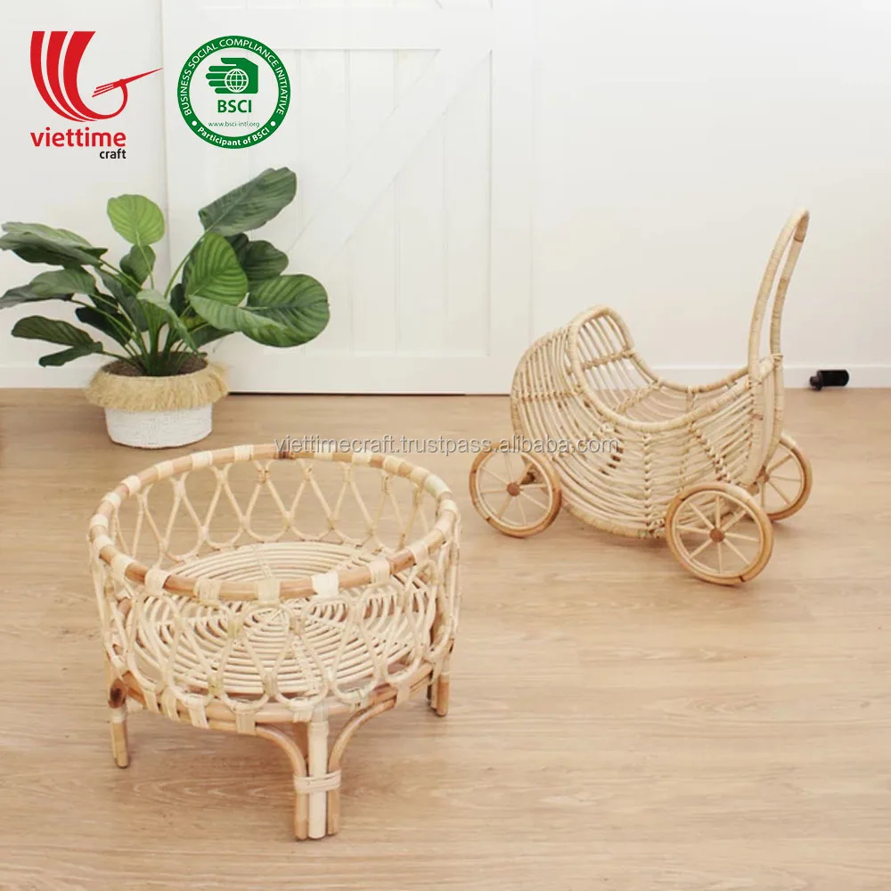 rattan doll bassinet