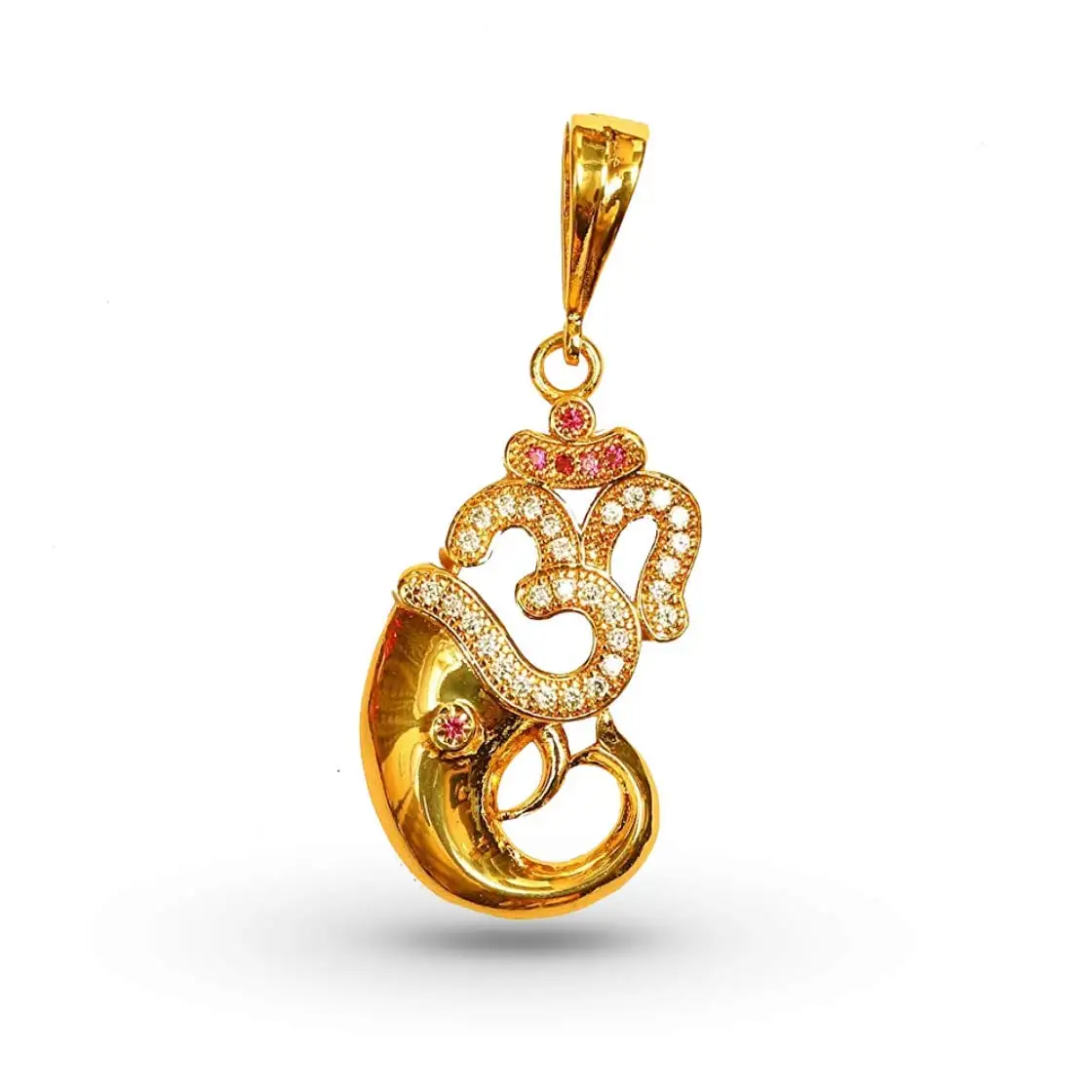 Alloy Om Ganesh Pendant With Golden 