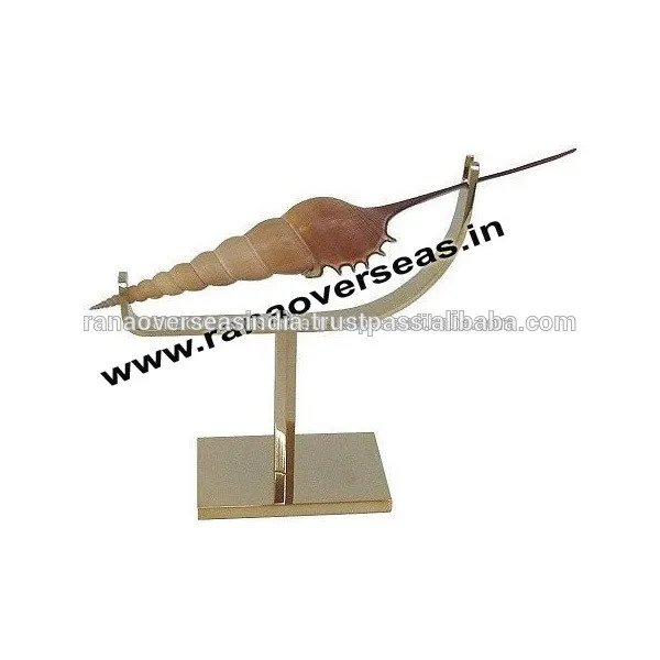 Brass Sea Shells Display Stands - Elegant Home Decor