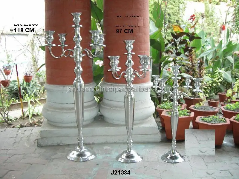White And Black Colour Cast Aluminium Candelabra Wedding Decoration