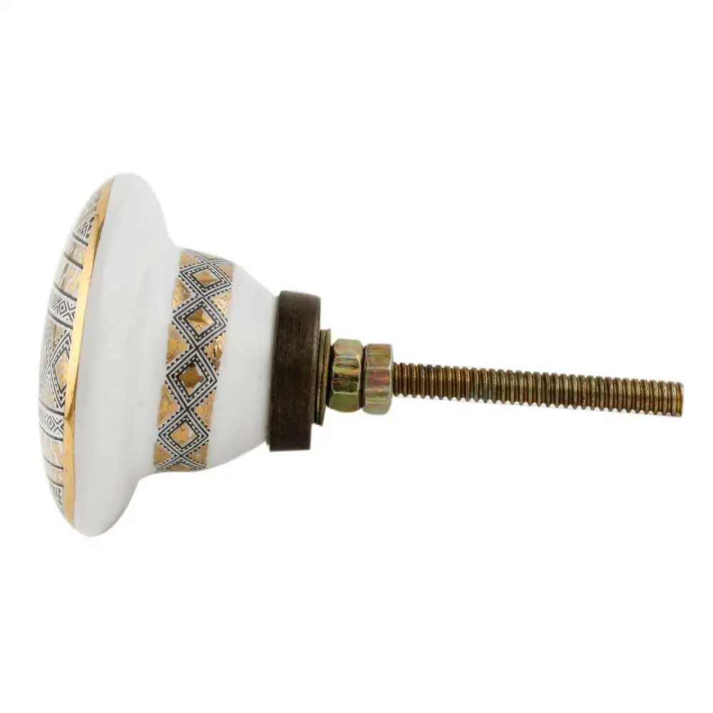 Wholesale Ceramic Wardrobe Knobs Gold Single Hole Pulls Floral Bathroom
