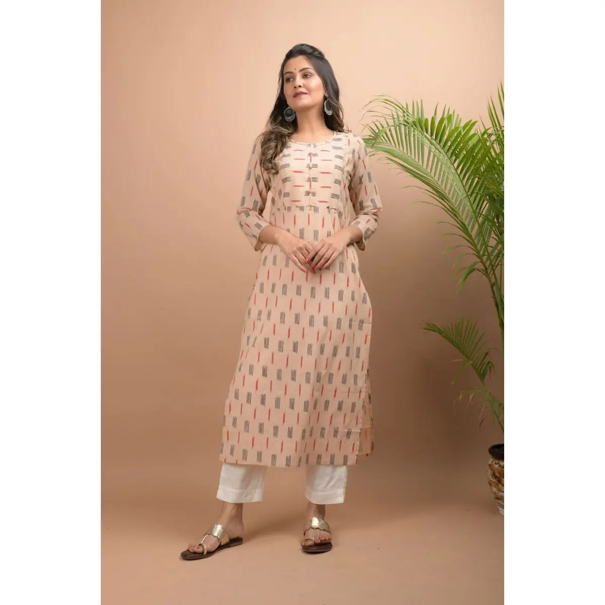 Indian Handicrfats Export Blue Floral Cotton Kurti