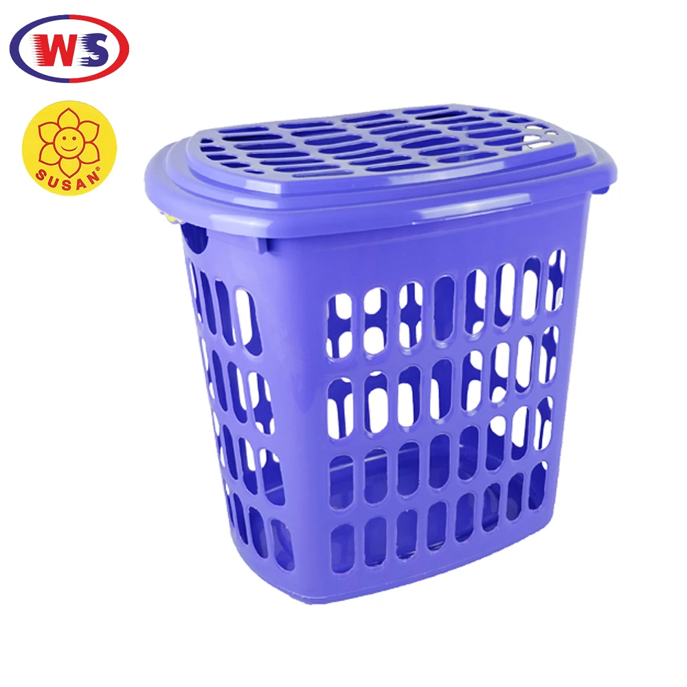 Standing Oval Design Plastic Laundry Basket With Lid Buy Plastic