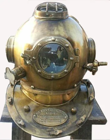 NAVY buzo de aguas profundas casco para buzos Mark V Antiguo Casco De Buceo Vintage U.S