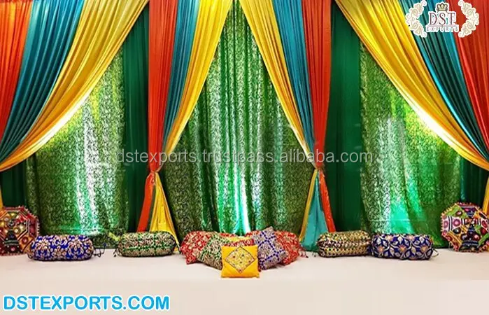 Beautiful Backdrop Cloth For Mehndi Function Wedding Sangeet Night Stage  Backdrops Indian Wedding Decor Sangeet Backdrops - Buy Curtain European  Style Embroidered Backdrop Fabric Sequin Cheap Wedding Backdrops Indian  Wedding Backdrop Curtains,Embroider