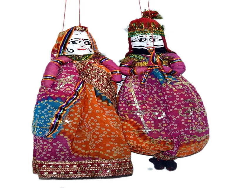 Ethnic Indian Handicrafts Rajasthani Katputli Hang Puppet Pair - Buy ...