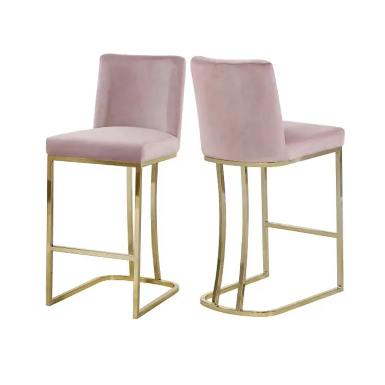 pink bar stools with gold legs