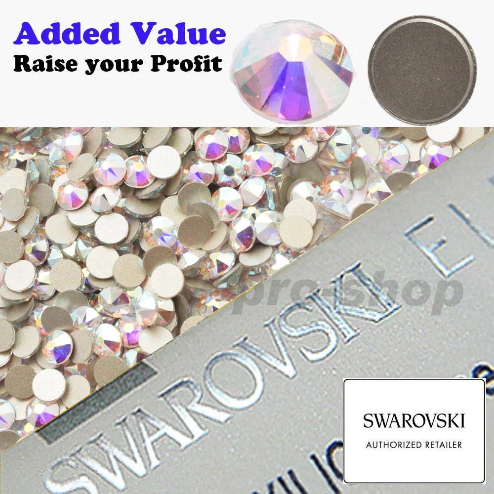 
Swarovski Elements AB Crystal (001AB) Iron On Flatback Crystal Rhinestones 