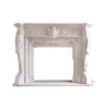 Solid Rock White stone-hand carved fireplace Statue,