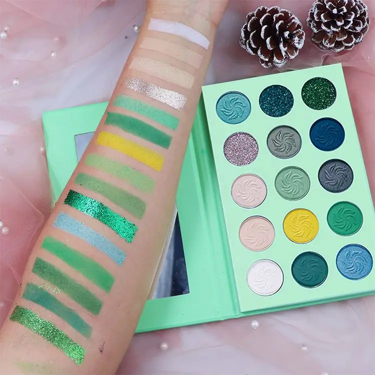 4 Colors Palettes OEM ODM 15 Colors Mattes Custom No Logo Low Moq Private Label High Pigment Eyeshadow Palette Glitter