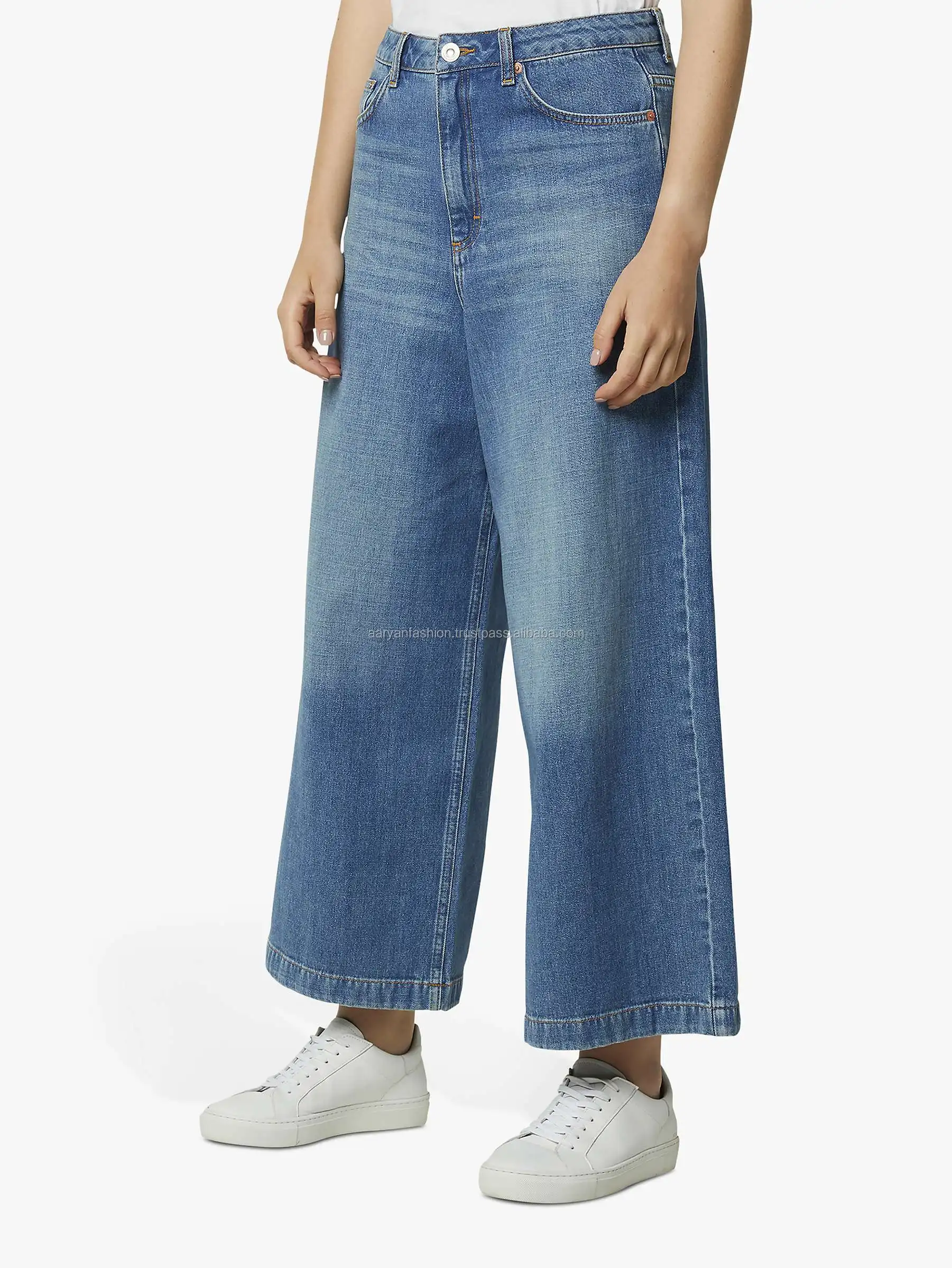 plus size denim slacks