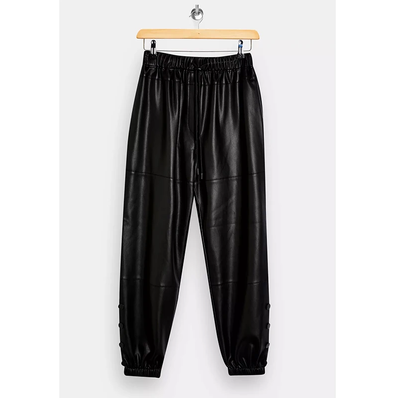 Joggers Negros De Pu Para Mujer,Pantalones Holgados De Cuero,De Estilo  Callejero,En Oferta - Buy Baggy Pantalones De Cuero,Negro Pu Camisetas, Pantalones De Cuero Negro Product on Alibaba.com