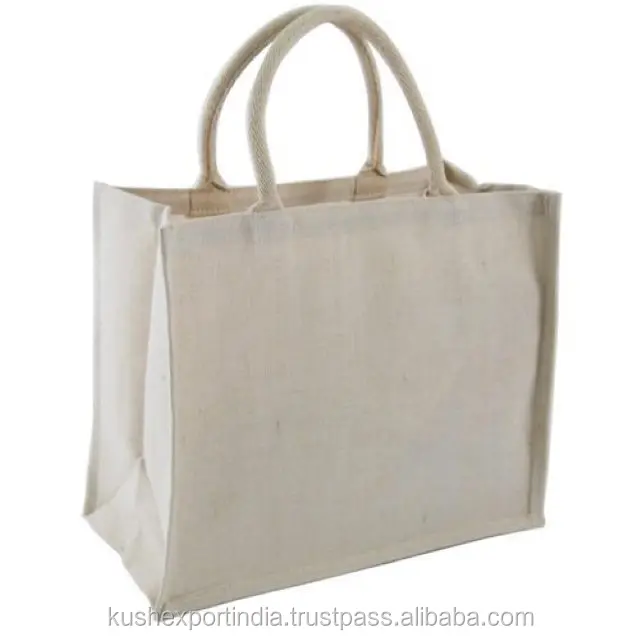 White Color Plain Juco Jute Promotion Bag Shopping Tote Bag Wholesale ...