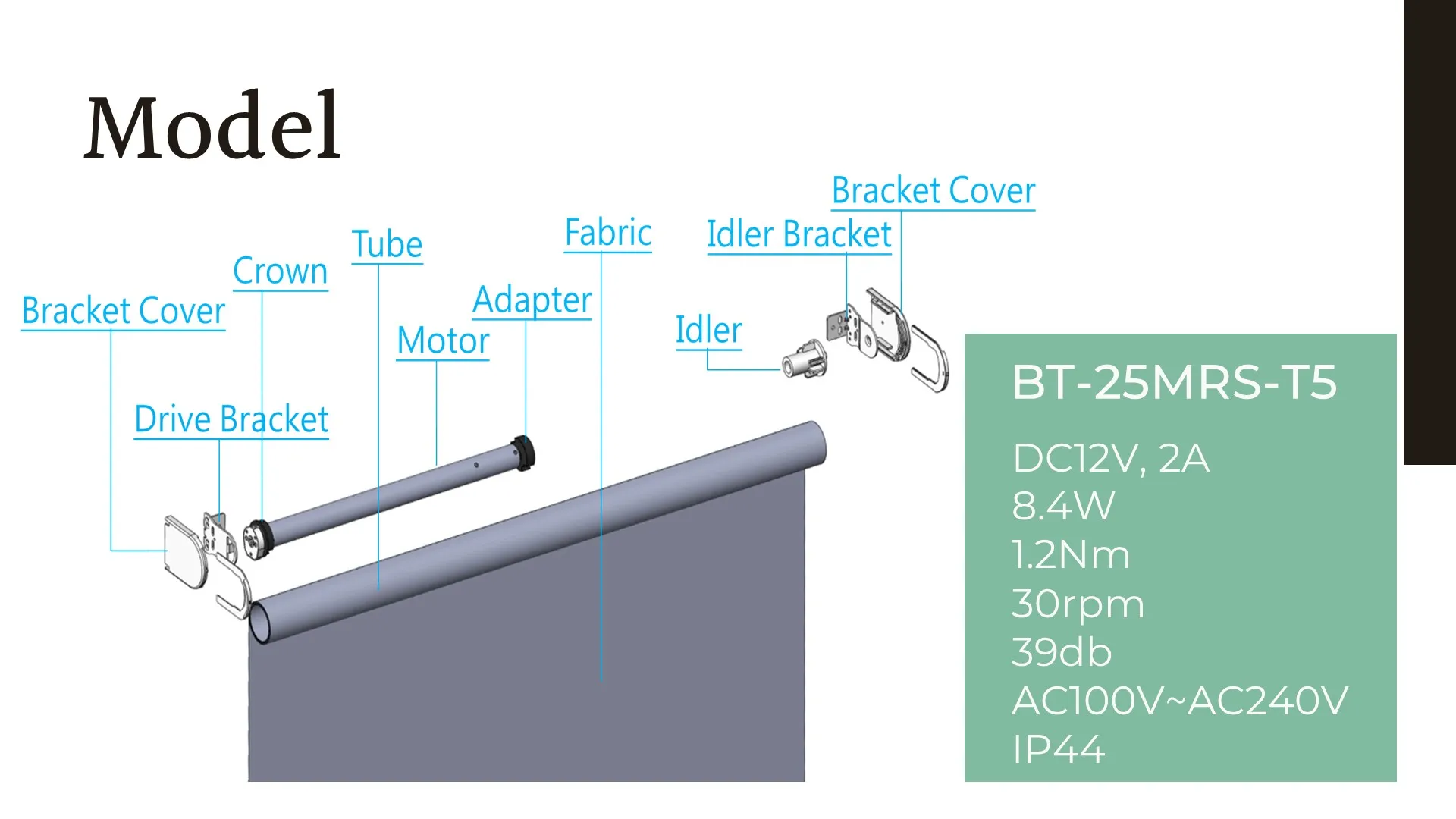 AC 110-240 Silent motorized blinds smart five segment roller blinds single channel remote - ANKUX.COM