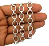 Silver Plated Fancy Oval Circle Chains - Hand Made Jewelry Finding Copper Chains