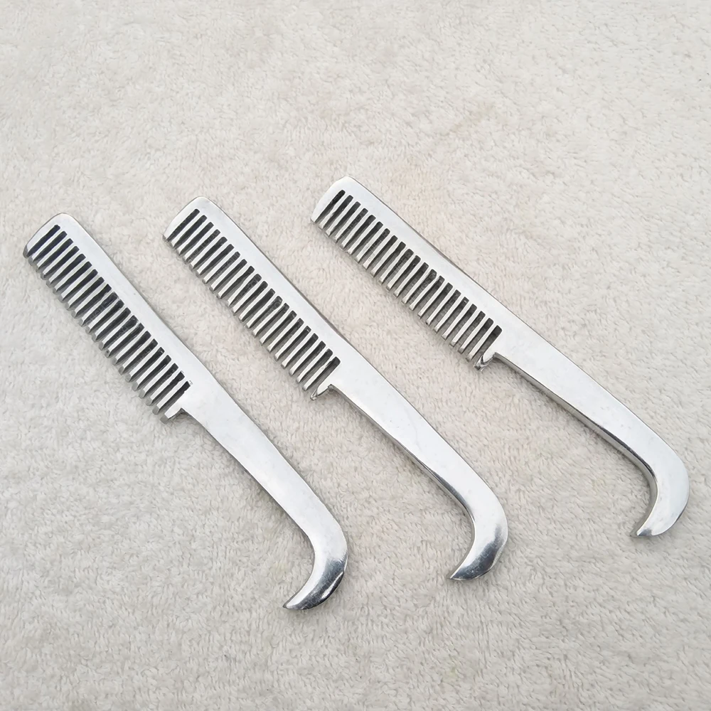 Aluminium Horsehead Mane And Tail Comb Aluminium Mane Comb & Hoof Pick