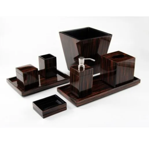 Modern Bathroom Kitchen Accessories Products 6pcs Sunrise Lacquer Bath Accessory Wholesale Buy