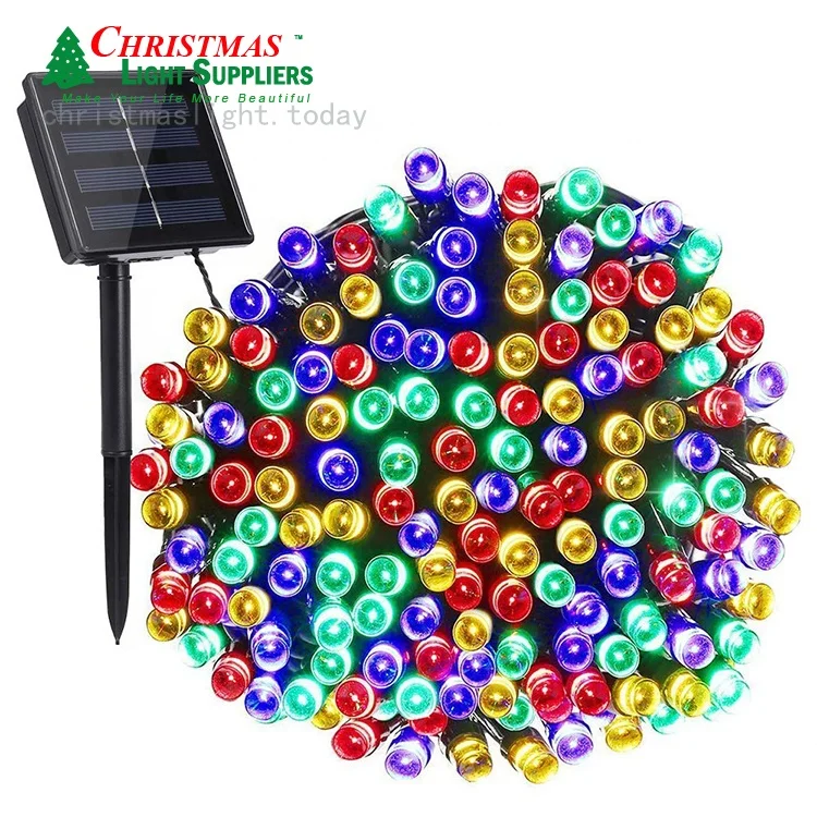 Multi colors Solar String Lights 72ft 200 LED 8 Modes Solar Powered  Waterproof Garlands String Lights for  Garden Patio