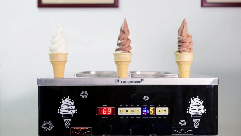 Table Top Soft Serve Ice Cream Machine With Air Pump Oceanpower