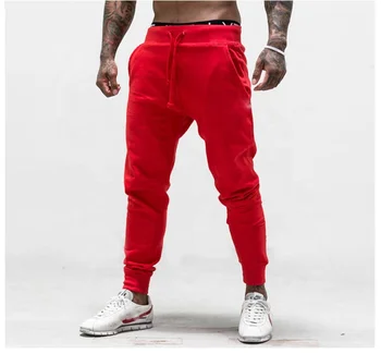 red joggers outfit men