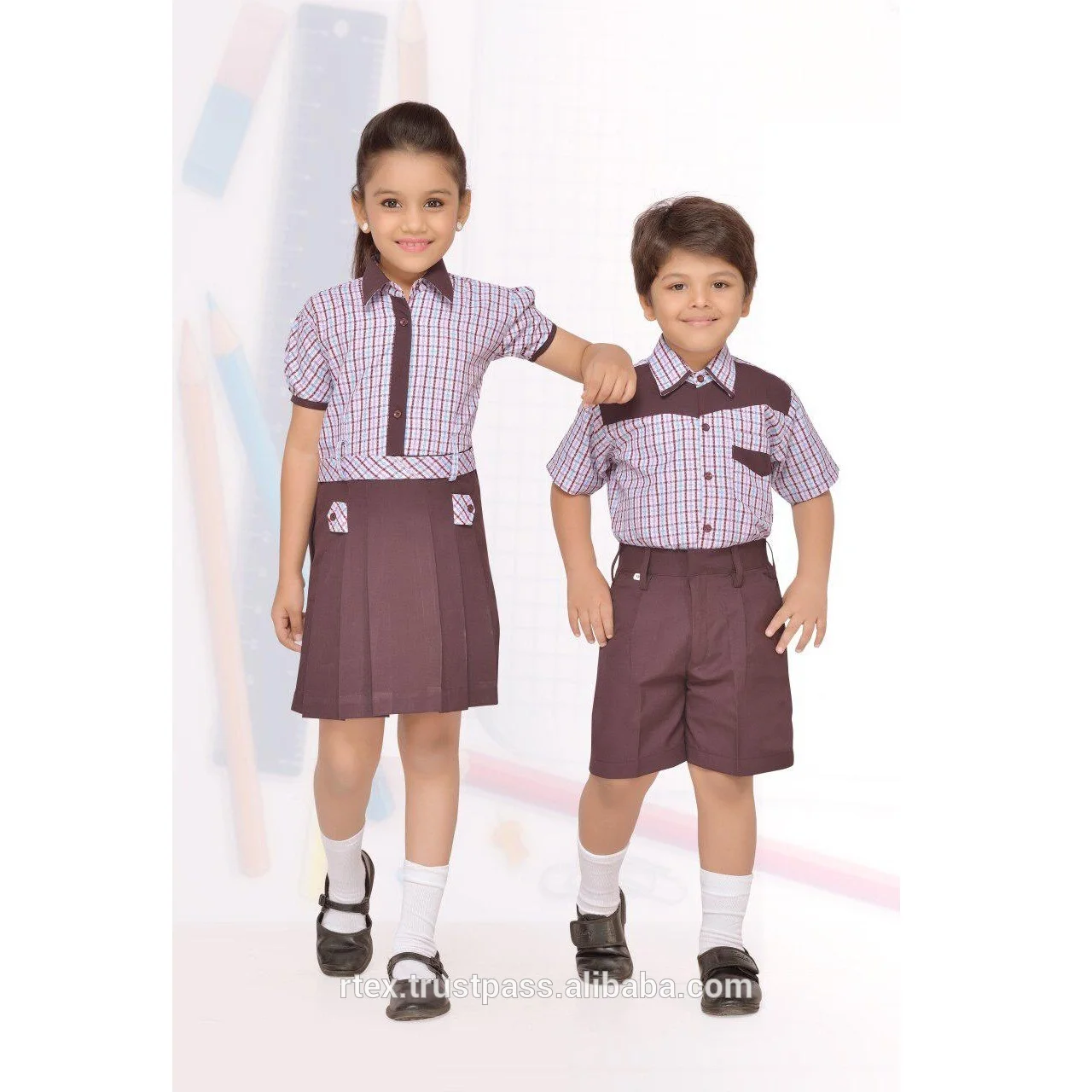 
Customized school uniform with school logo embroidered or printed for all age - S32 