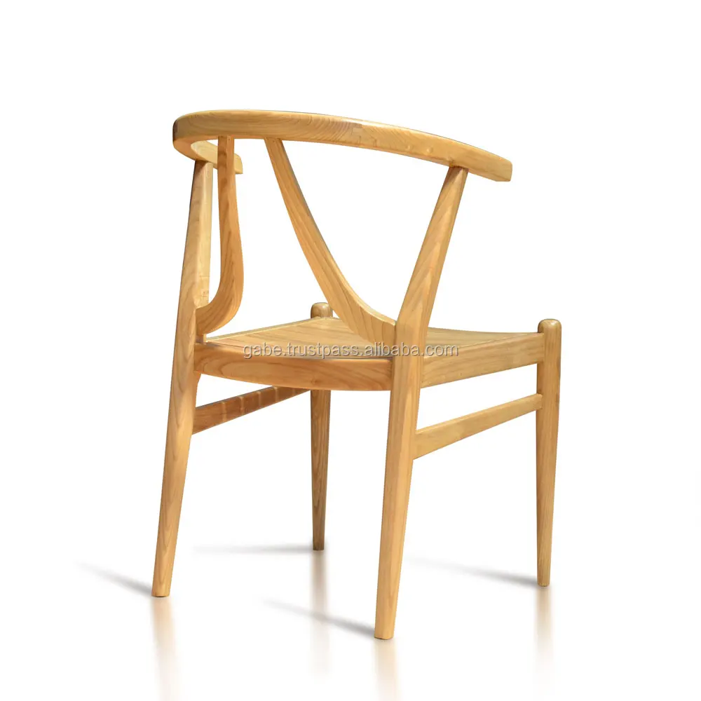 Wishbone Chair With Slats Seater From Sungkai Wood Handmade Indonesia