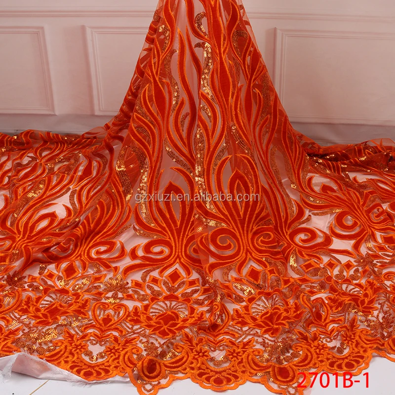 orange lace material