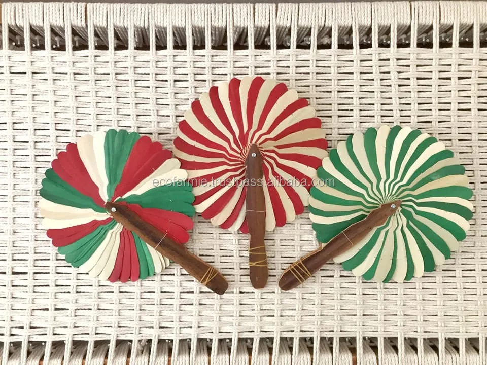 Round Bamboo Handheld Fans Sticks Handmade High Quality Bamboo Crafts
