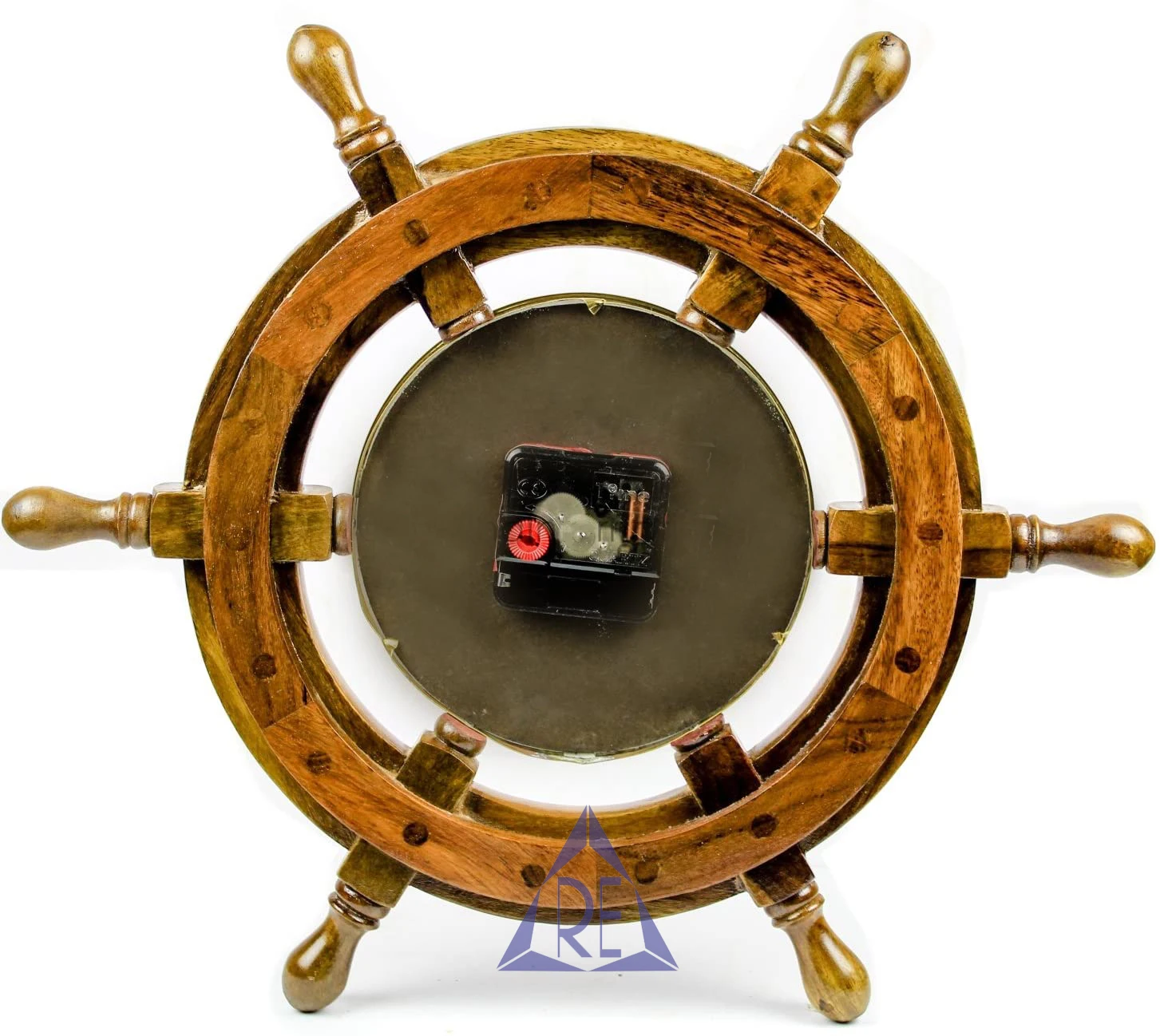 18" Nautical Ship Wheel With 8" Quartz Clock Pirate's Home Decor