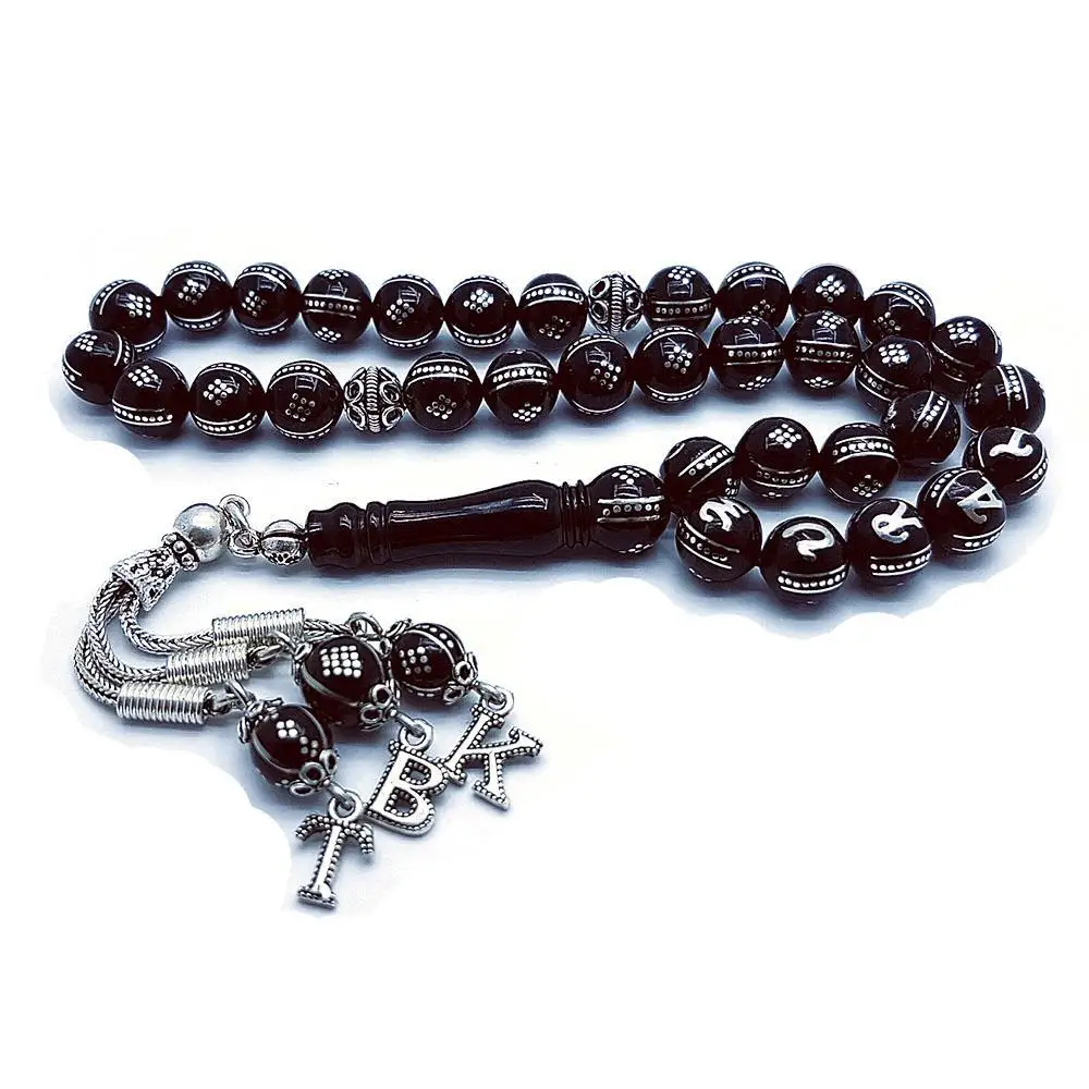 Ramadan Gift Religious Tasbih 10mm 33pcs Gemstone Round Tasbih Muslim