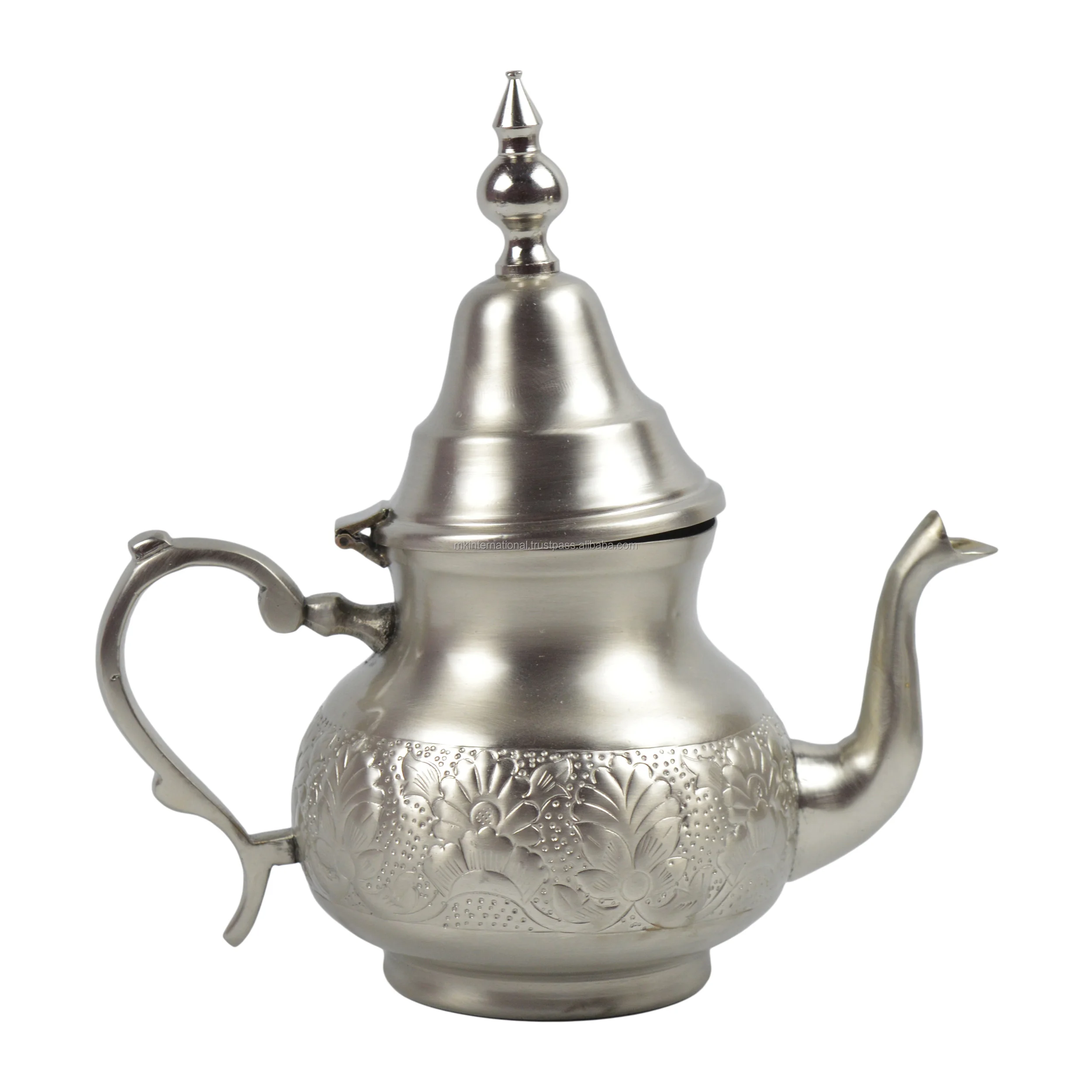 Oriental Moroccan Brass Tea Pot Teapot Strainer Handle Decor 