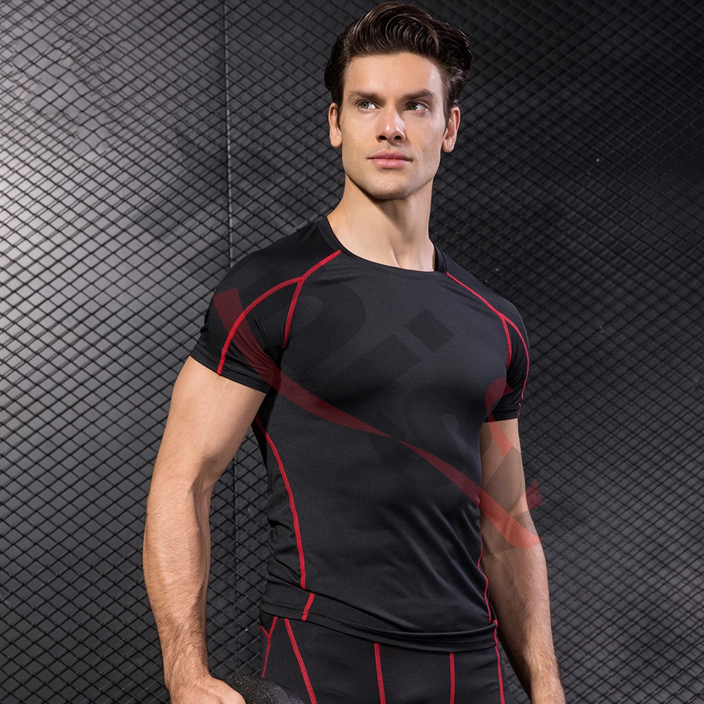 Mens Gym Tshirts With Custom Logo Workout Wear Muscle Fit T Shirt Black