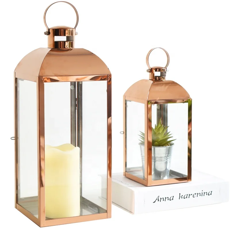 rose gold floor lantern