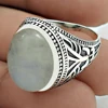 Fine bezel rings oval rainbow moonstone silver rings handmade silver jewelry 925 sterling silver rings manufacturer