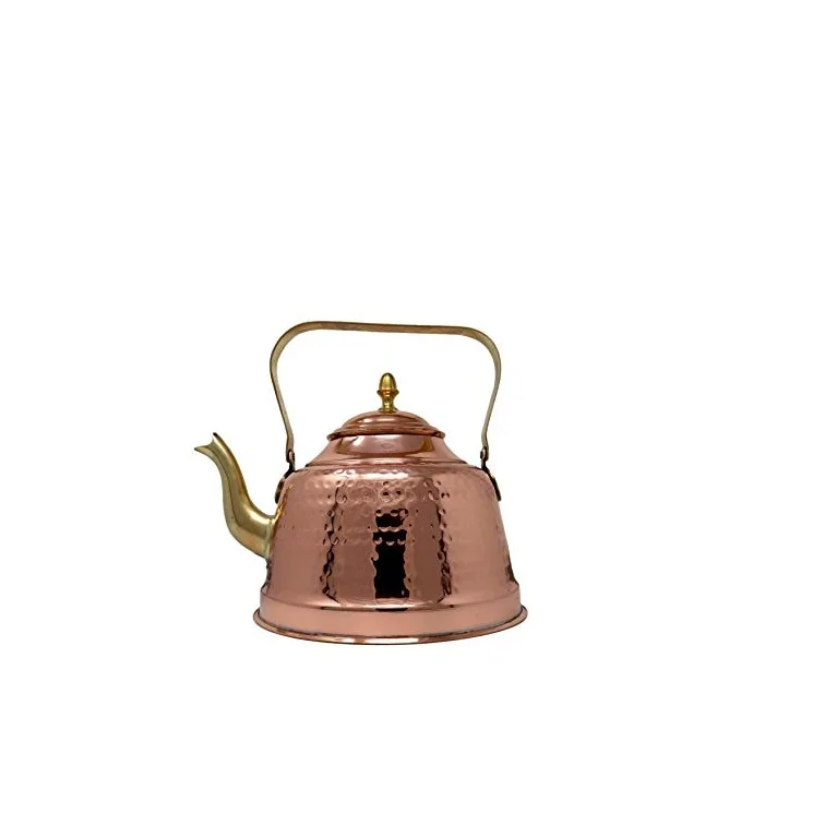 100 Hammered Copper Tea Serving Kettle For Tea Supplies Tea Copper Pot Shiny Polished For