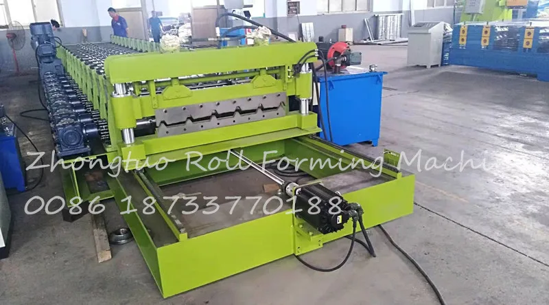 Automatic high speed aluminum colored steel  panel metal sheet IBR trapezoid roof tile making machine