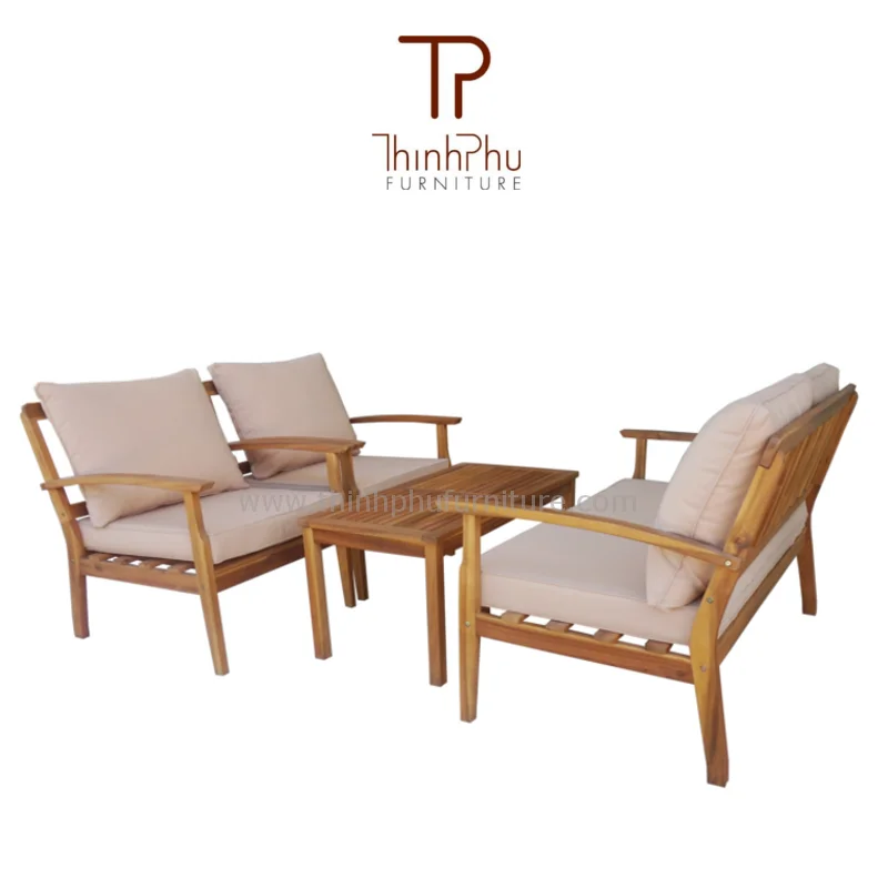 High Quality Deep Seating Sofa Set Paolo Luxury Wood Outdoor