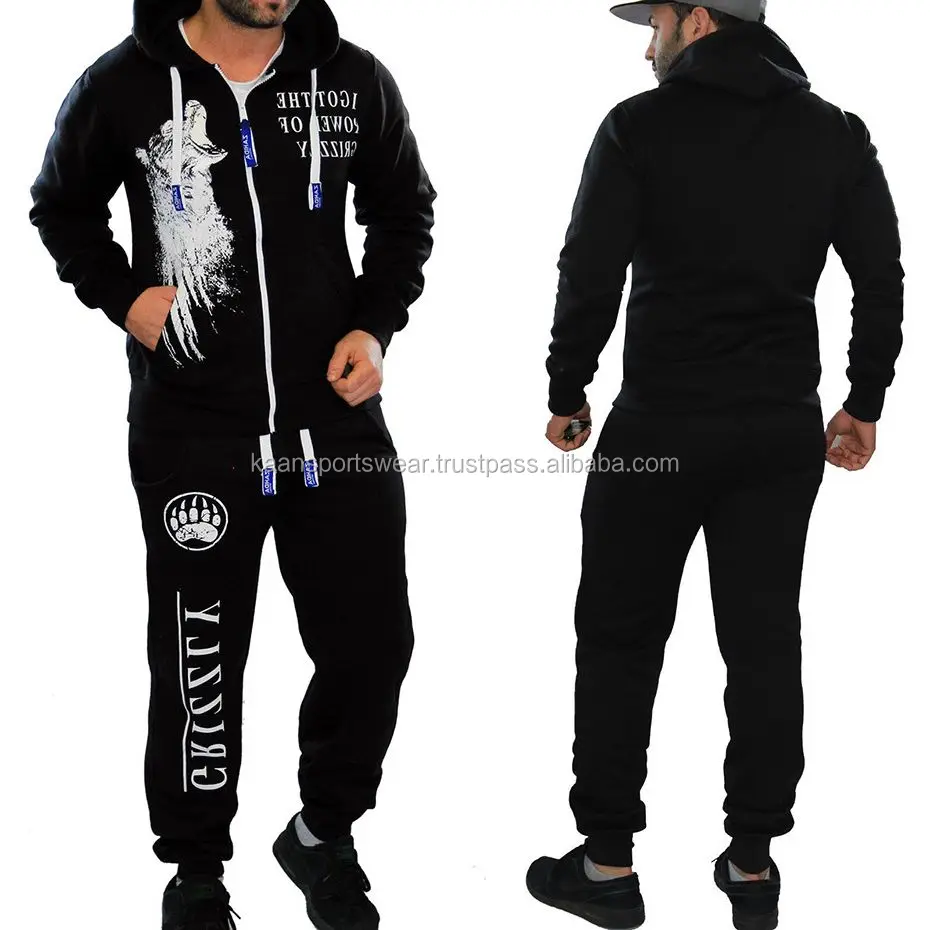 Wholesale OEM pullover tracksuits 2 Piece Sports Gym Mens Jogging Suits Two Piece Sweat Suits Tracksuits Customize your design