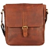 Genuine leather oil pull up vintage sling bag for men and women