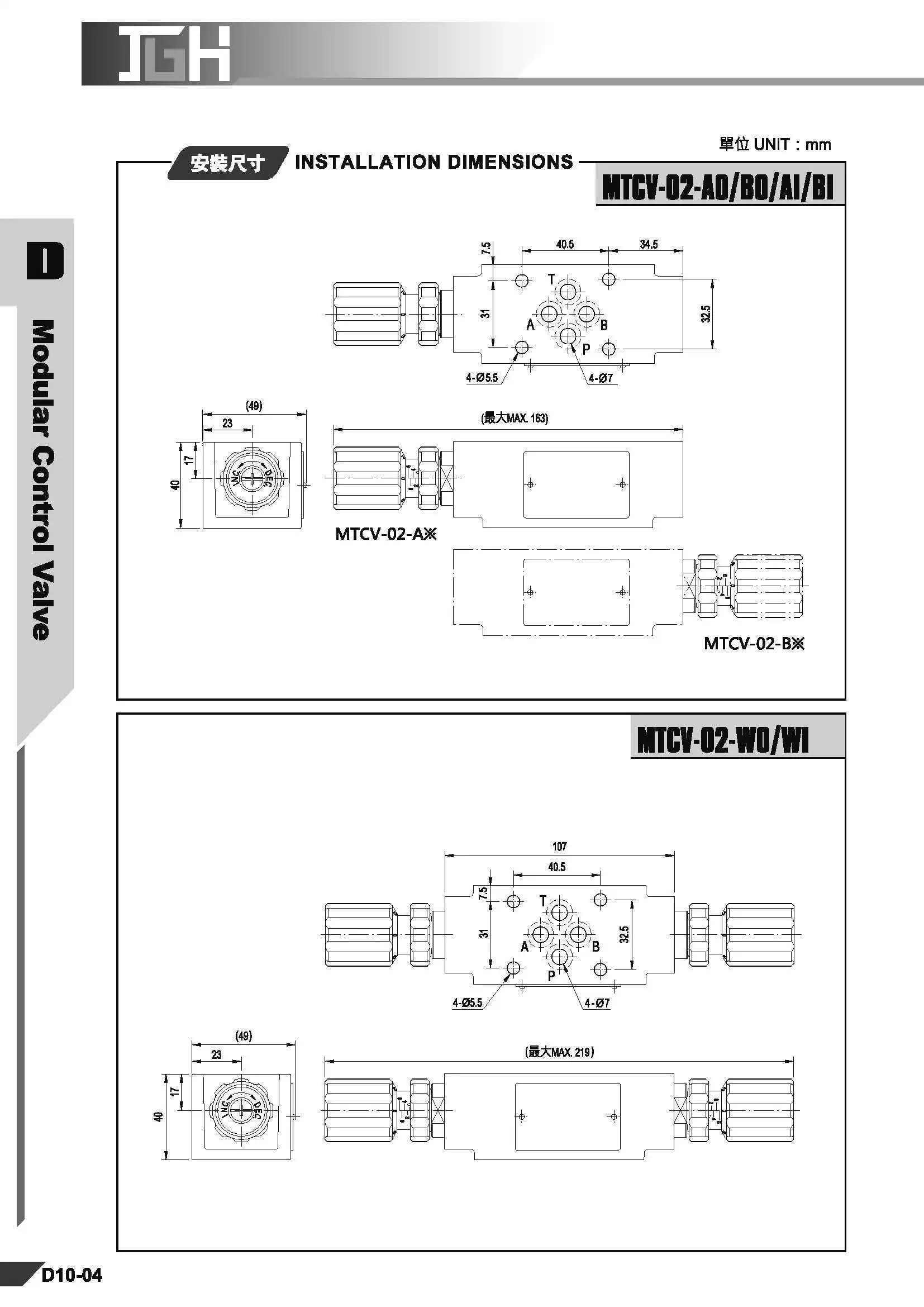 Mtcv-02-a/b Hydraulic Modular Check And Throttle Valve - Buy Modular ...