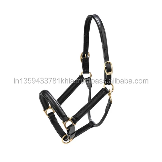 Black Color Leather Halter Horse Leather Halter With Soft Padded