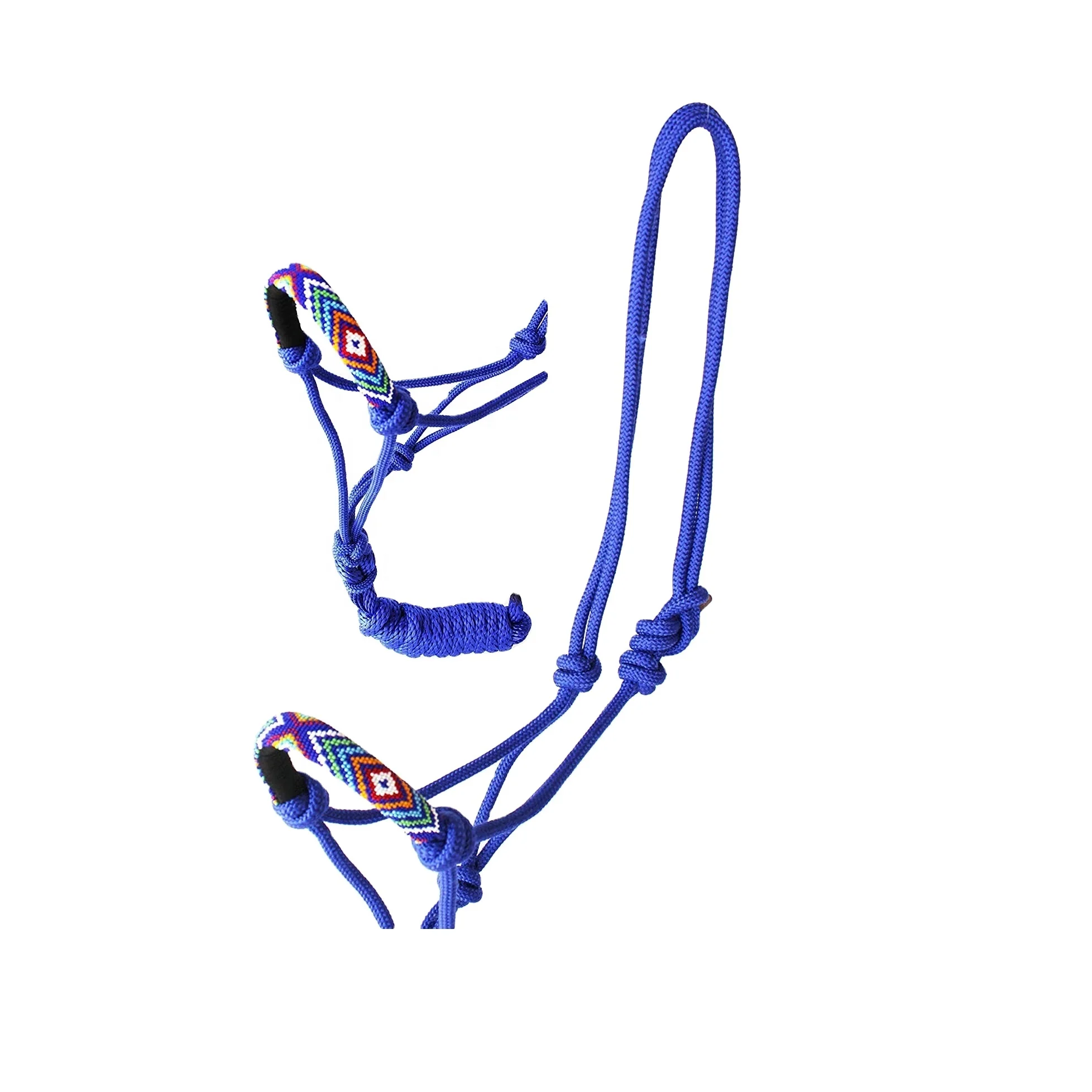 Eco Friendly Cheap Price Horse Rope Halter With Hand Made Bead Design