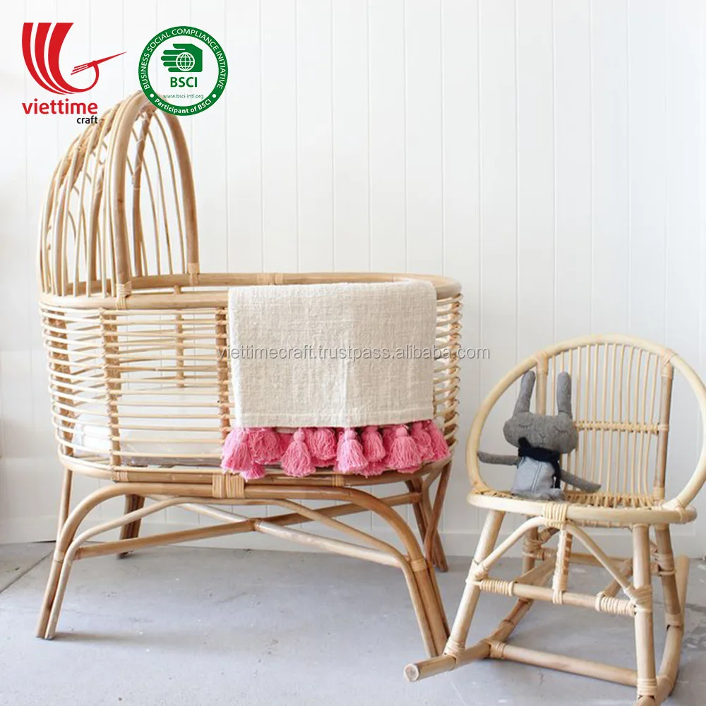 rattan doll cradle