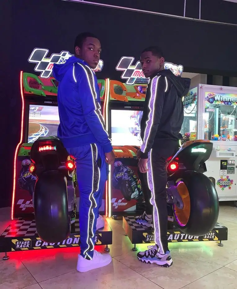 Jumpsuits,Playsuit Reflective Piping Stripes Men Tracksuit Custom Slim