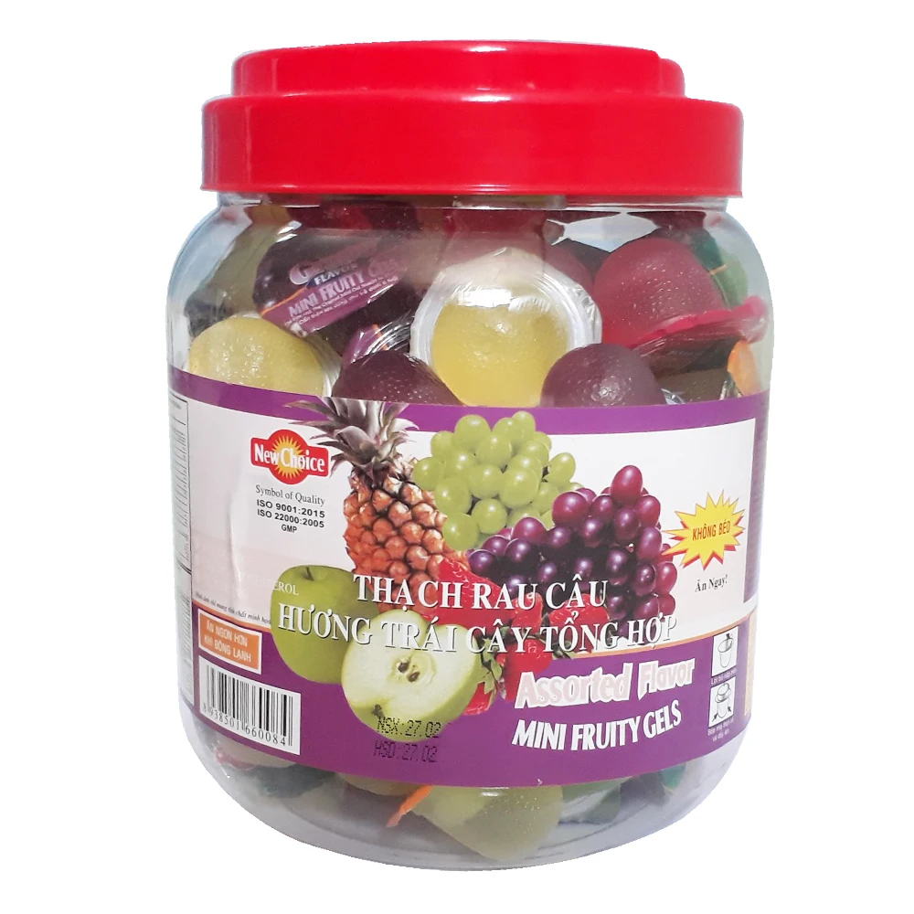 Assorted Flavor Mini Fruity Gels Jars 1kg High Quality Jelly Cup Jar