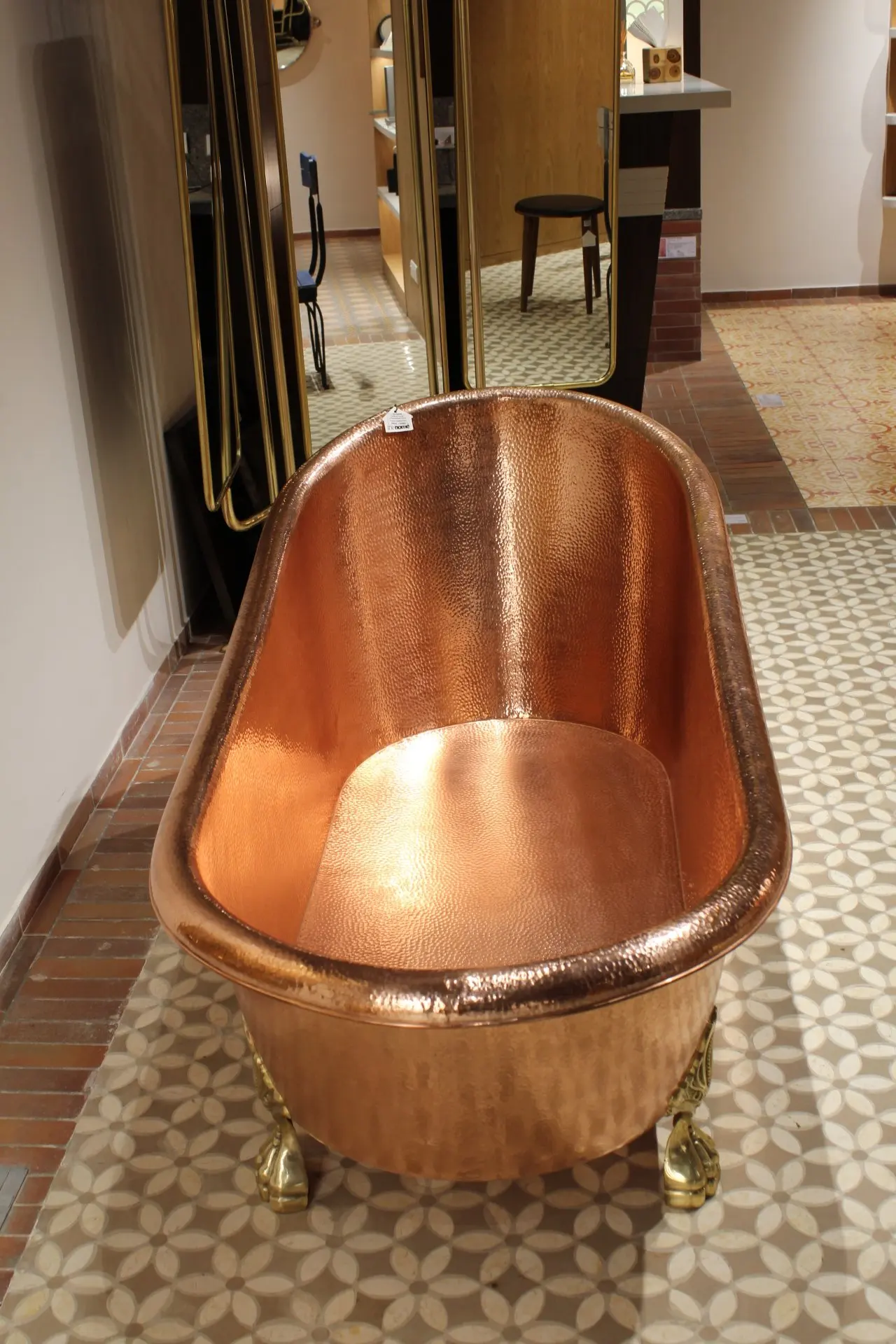 Latest Hammered Free Standing Clawfoot Copper Bathtub Single Slipper Cheap Affordable Bath Tub