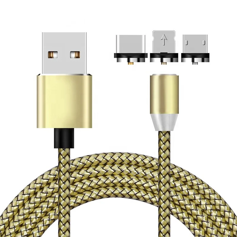 1m 2m 2.1A 3Plugs USB C Cord Type C 8Pin Micro USB 3 in 1 Magnetic Charging Cable for Android iPhone 5/6/7/8/XS/11 Huawei - ANKUX.COM