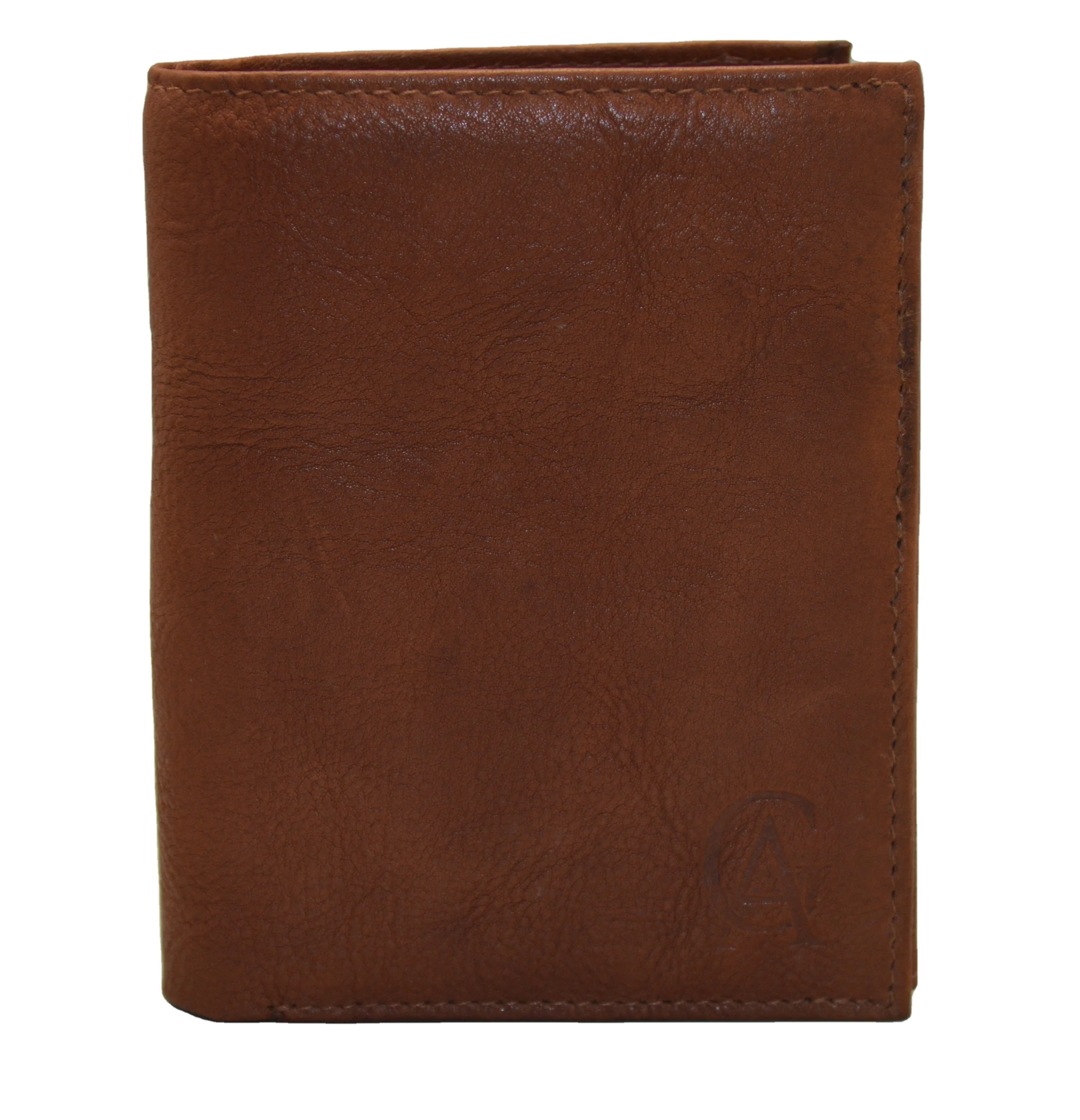 High Quality Vertical Trifold Genuine Leather With Rfid Blocking Men's