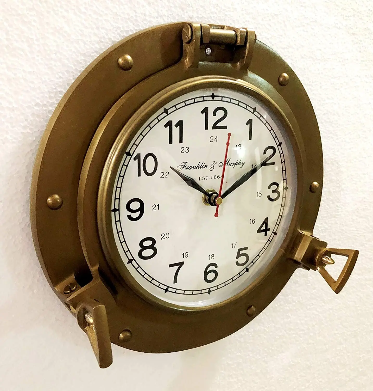 Brass Ship Porthole Clock 22.86 Cm Nautical Wall Clock Home Decor